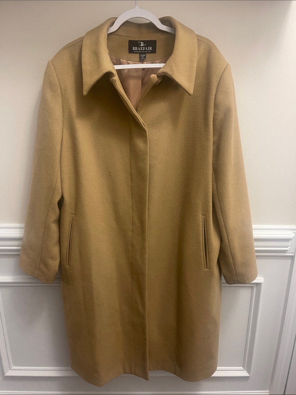 Braefair Camel Wool-Blend Single-Breasted Trench Coat